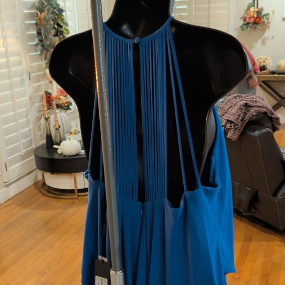 NWT Halston Multi Strap Dress in Wave Size 12 - Picture 3 of 5